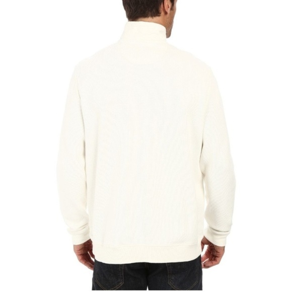 Tommy Bahama Sweatshirt Size M White 1/2 Zip Pullover Winter Aruba Fish New - Picture 3 of 5